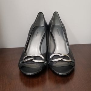 Croft & Barrow Black Open Toe Heels